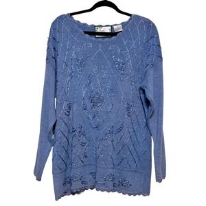 Vintage‎ Private Collection Cottagecore Womens Sweater Size L 90s Coquette Fairy